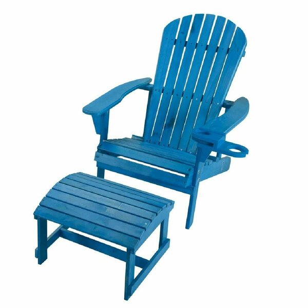 Bold Fontier 6 in. Earth Adirondack Chair with Phone & Cup Holder, Sky Blue BO2690347